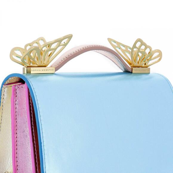 Sophia Webster Mariposa Mini Metallic Leather Shoulder Bag ~ Multi Metallic - Picture 3 of 8